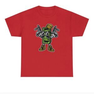 Fun Money Gun Shirt Cool Hip 420 Fashion Cotton Short Sleeve Shirt 2nd Amendment